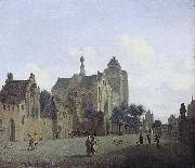 Jan van der Heyden The church at Veere painting